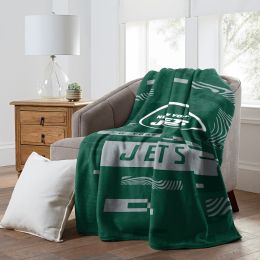 JETS OFFICIAL NFL "Digitize" Raschel Throw Blanket;  60" x 80"