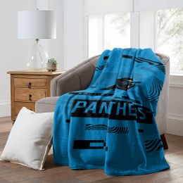 PANTHERS OFFICIAL NFL "Digitize" Raschel Throw Blanket;  60" x 80"