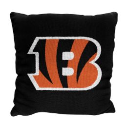 Bengals OFFICIAL NFL "Invert" Woven Pillow;  20" x 20"