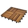 Decking Tiles 11.8"x11.8" Acacia Set of 20