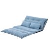 Oris Fur. Sofa Bed Adjustable Folding Futon Sofa Leisure Sofa Bed with Two Pillows RT