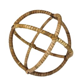 Rattan Spherical Orb Accent Decor; Small; Brown; DunaWest