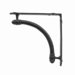 Metal Frame Wall Bracket with Curved Anterior; Antique Black; DunaWest