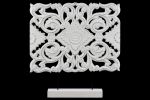 Wood Wide Rectangular Filigree Ornament on Rectangular Stand in Matte Finish; White; DunaWest