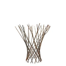 Flared Top Wooden Twig Trellis with Expandable Feature; Small; Natural Brown; DunaWest