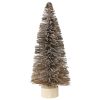 Bottle Brush Tree Decor with Wooden Base; Large; Brown; DunaWest