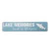 37 Inch Metal Wall Art Quotes Sign; Lake Memories Typography; Sky Blue; DunaWest