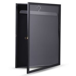 Jersey Shadow Box, Uniform Display Case for Baseball, Basketball and Football Sports Shirts - Black XH