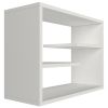 24 Inch Decorative Rectangular Wood Floating Wall Shelf with 3 Tier Storage; White; DunaWest