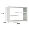 24 Inch Decorative Rectangular Wood Floating Wall Shelf with 3 Tier Storage; White; DunaWest