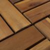 Decking Tiles 11.8"x11.8" Acacia Set of 20