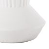 Kurt 6.5 Inch Ceramic Vase with Corrugated Design; White; DunaWest