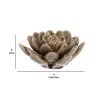 4 Inches Decorative Ceramic Succulent with Stable Base; Gold and Gray; DunaWest