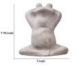 Cement Figurine of Frog Sitting Upright in Concrete Finish; Gray; DunaWest