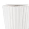 Kurt 6.5 Inch Ceramic Vase with Corrugated Design; White; DunaWest