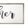 39 Inch Rectangle Wall Decor; Gather Script; White; DunaWest