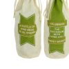 Quotes Printed Wine Bag; Assortment of 3; White and Green; DunaWest