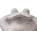 Cement Figurine of Frog Sitting Upright in Concrete Finish; Gray; DunaWest