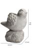 Cement Bird Figurine Sitting on a Hollow Rock; Large; Distressed Gray; DunaWest