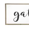 39 Inch Rectangle Wall Decor; Gather Script; White; DunaWest