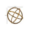 Rattan Spherical Orb Accent Decor; Small; Brown; DunaWest