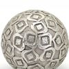 Handcrafted Decorative Orb Ball; Textured; Polyresin and Glass; Set of 3; Antique Silver; DunaWest