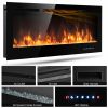 50 Inch Recessed Electric Insert Wall Mounted Fireplace with Adjustable Brightness