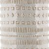 10 Inches Embossed Ceramic Vase; White; DunaWest