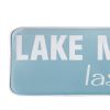 37 Inch Metal Wall Art Quotes Sign; Lake Memories Typography; Sky Blue; DunaWest