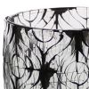 Hand Cut Glass Hurricane with Ikat Pattern; Medium; Black and Clear; DunaWest