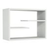 24 Inch Decorative Rectangular Wood Floating Wall Shelf with 3 Tier Storage; White; DunaWest