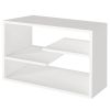 24 Inch Decorative Rectangular Wood Floating Wall Shelf with 3 Tier Storage; White; DunaWest