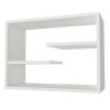 24 Inch Decorative Rectangular Wood Floating Wall Shelf with 3 Tier Storage; White; DunaWest