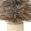 Bottle Brush Tree Decor with Wooden Base; Large; Brown; DunaWest