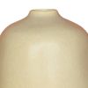 7 Inch Round Ceramic Vase; Textured Design; Small; Beige; DunaWest