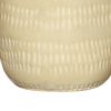 7 Inch Round Ceramic Vase; Textured Design; Small; Beige; DunaWest