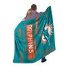 DOLPHINS OFFICIAL NFL "Digitize" Raschel Throw Blanket;  60" x 80"