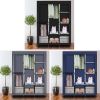 71" Portable Closet Wardrobe Clothes Rack Storage Organizer with Shelf Black