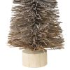 Bottle Brush Tree Decor with Wooden Base; Large; Brown; DunaWest