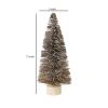 Bottle Brush Tree Decor with Wooden Base; Large; Brown; DunaWest