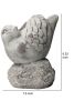 Cement Bird Figurine in Upright Position with Hollow Base; Small; Gray; DunaWest