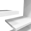 24 Inch Decorative Rectangular Wood Floating Wall Shelf with 3 Tier Storage; White; DunaWest