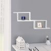 40 Inch Decorative Wooden Wall Mounted Cubby Shelf; White; DunaWest