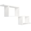 40 Inch Decorative Wooden Wall Mounted Cubby Shelf; White; DunaWest