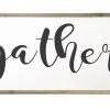 39 Inch Rectangle Wall Decor; Gather Script; White; DunaWest