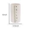 6 Inch Ceramic Cylindrical Shaped Vase with Ruler Design; White; DunaWest