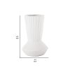 Kurt 6.5 Inch Ceramic Vase with Corrugated Design; White; DunaWest