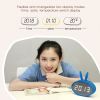 Cartoon Bunny Ears LED Wooden Digital Alarm Clock Voice Control Thermometer Display Blue