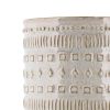 10 Inches Embossed Ceramic Vase; White; DunaWest