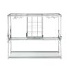 Contemporary Chrome Wine Rack Silver Modern Glass Metal Frame Wine Storage RT